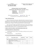 Kế hoạch đào tạo toàn khóa