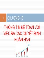 thông tin kế toán với việc ra các quyết định ngắn hạn