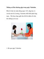 Những sai lầm thường gặp trong ngày Valentine