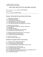 Đề cương thi tuyển sau đại học năm 2012 ngành quản lí môi trường