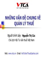 Những vấn đề chung về quản lí thuế