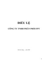 Điều lệ công ty TNHH phân phối FPT