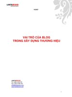 Vai trò của Blog trong xây dựng thương hiệu