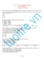 Đề thi môn sinh học