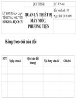Quy định quản lí thiết bị máy moc, phương tiện