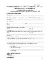 Hồ sơ tham gia tuyển chọn giải thưởng công nghệ thông tin truyền thông