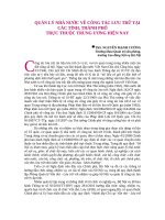 Quản lí nhà nước về công tác lưu trữ tại các tỉnh, thành phố trực thuộc trung ương hiện nay