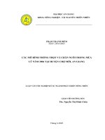 Các Mô Hình Trồng Trọt Và Chăn Nuôi Trong Mùa Lũ Năm 2004 Tại Huyện Chợ Mới, An Giang