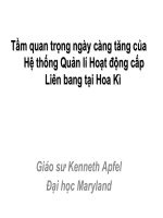 Tầm quan trọng nhày càng tăng của Hệ thống quản lí hoạt động cấp liên bang tại Hoa kì