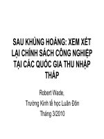 Sau khủng hoảng xem xét lại chính sách công nghiệp tại các quốc gia thu nhập thấp