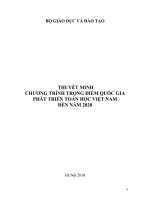Thuyết minh chương trình trọng điểm quốc gia phát triển toán học Việt Nam đến năm 2020