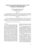 Nghiên cứu tổng hợp ester nhờ siêu âm và vi sóng