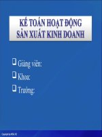 Kế toán hoạt động sản xuất kinh doanh