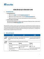 Hướng dẫn giao dịch chứng khoán