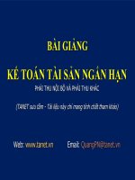 Bài giảng kế toán tài sản ngắn hạn