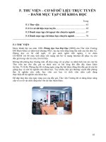 Thư viện- Cơ sở dữ liệu trực tuyến danh mục tạp chí khoa học