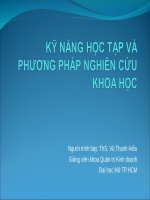Kỹ năng học tập và phương pháp nghiên cứu khoa học