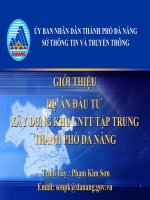 Giới thiệu dự án đầu tư xây dựng khu CNTT tập trung thành phố đà nẵng