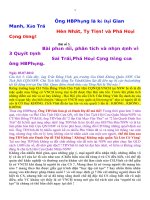 Bài phản đối, phân tích và nhận định về 3 Quyết Định Sai Trái,Phá Hoại Cộng Đồng của ông HBPhụng.