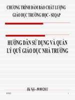 Hướng dẫn sử dụng và quản lí quỹ giáo dục nhà trường
