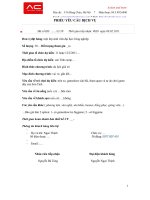 Phiếu yêu cầu dịch vụ