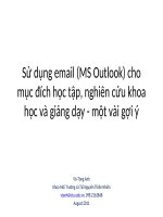 Sử dụng Email(MS outlook) cho mục đích học tập, nghiên cứu khoa học và giảng dạy- một vài gợi ý
