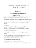 Thông báo Tổ chức Đại hội đồng cổ đông thường niên năm 2011 