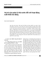 Vai trò của quản lý nhà nước đối với hoạt động xuất khẩu lao động