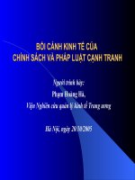 Bối cảnh kinh tế của chính sách và pháp luật cạnh tranh