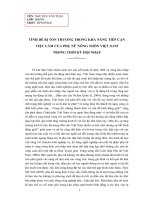 Tính dễ bị tổn thương trong khả năng tiếp cận việc làm của phụ nữ nông thôn việt nam trong thời kỳ hội nhập