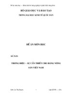 Thương hiệu - sự cần thiết cho hàng nông sản Việt Nam