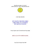 Xây dựng thương hiệu cho Công ty cổ phần Du lịch An Giang