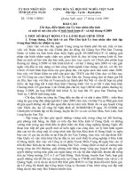 Báo cáo Chỉ đạo, điều hành của Ủy ban nhân dân tỉnh  và một số nét chủ yếu về tình hình kinh tế - xã hội tháng 4/2009