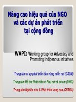 Nâng cao hiệu quả của NGO và các dự án phát triển tại cộng đồng