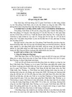 Báo cáo kết quả công tác năm 2009