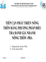 Tiếp cận phát triển nông thôn bằng phương pháp điều tra đánh giá nhanh nông thôn- pra