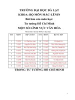 Tư tưởng hồ chí minh một số lĩnh vực văn hóa