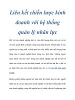 Liên kết chiến lược kinh doanh với hệ thông quản lý nhân lực
