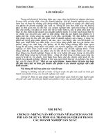 Một số suy nghĩ nhằm hoàn thiện kế toán tập hợp chi phí sản xuất và tính giá thành sản phẩm ở các Doanh nghiệp sản xuất kinh doanh