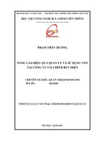 Nâng cao hiệu quả quản lý và sử dụng vốn tại công ty tài chính bưu điện