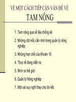 Một cách tiếp cận vấn đề về Tam Nông