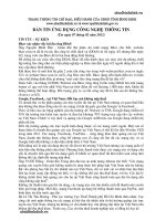 BẢN TIN ỨNG DỤNG CÔNG NGHỆ THÔNG TIN