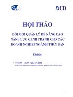 Đổi mới quản lý để nâng cao năng lực cạnh tranh cho các doanh nghiệp ngành thủy sản