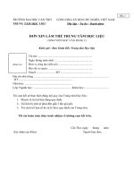 ĐƠN XIN LÀM THẺ TRUNG TÂM HỌC LIỆU ( SINH VIÊN HỌC VĂN BẰNG 2 )