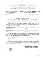 Mẫu đăng kí cấp thí điểm nhãn xanh Việt nam