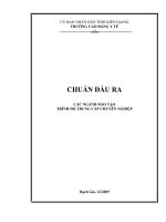Chuẩn đầu ra các ngành đào tạo trình độ trung cấp chuyên nghiệp