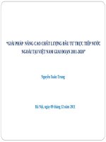 Giải pháp nâng cao chất lượng đầu tư trực tiếp nước ngoài tại Việt nam giai đoạn 2011- 2020