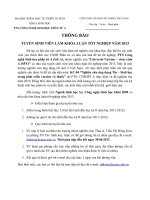 Thông báo tuyển sinh viên làm khóa luận tốt nghiệp