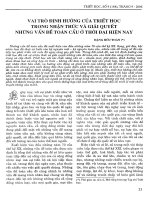 Vai trò định hướng của triết học trong nhận thức & giải quyết những vấn đề toàn cầu