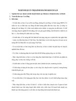 Ngành quản trị kinh doanh khách sạn